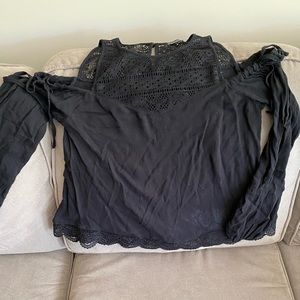 Black, cold shoulder blouse